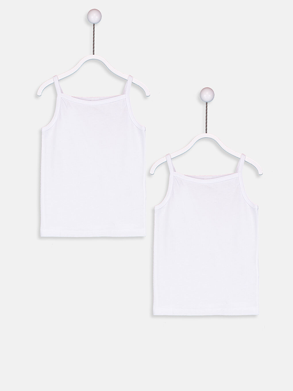 Beyaz Kız Bebek Pamuklu Atlet 2'li