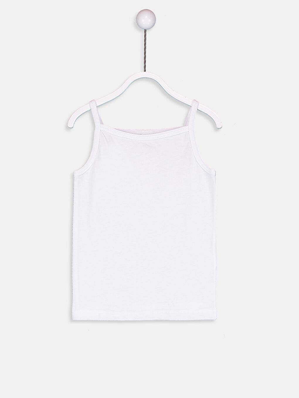 Beyaz Kız Bebek Pamuklu Atlet 2'li-1