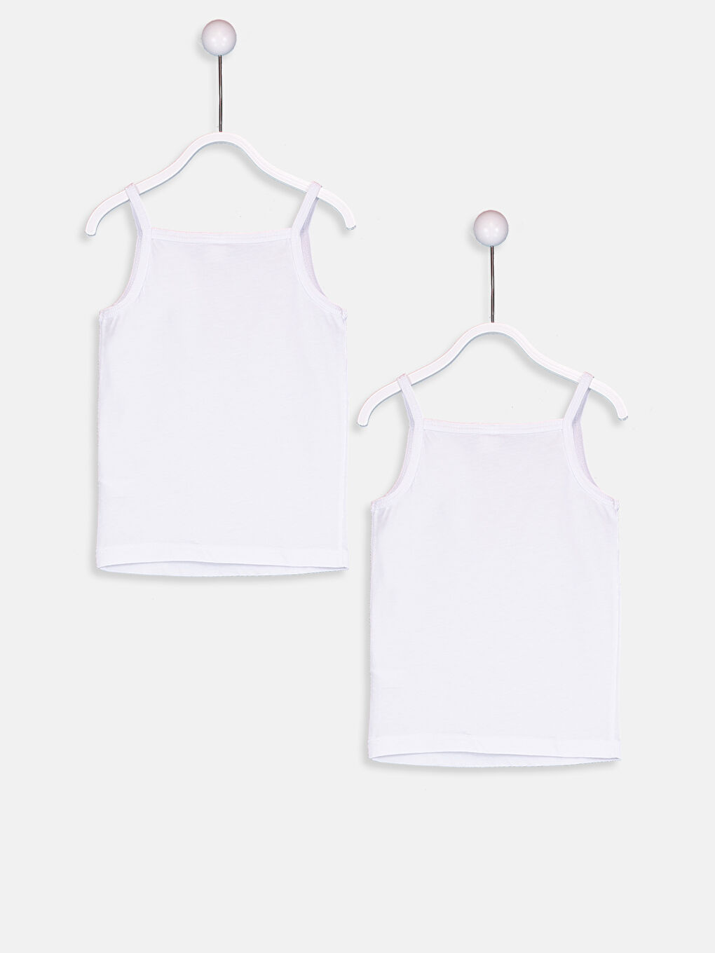 Beyaz Kız Bebek Pamuklu Atlet 2'li-2