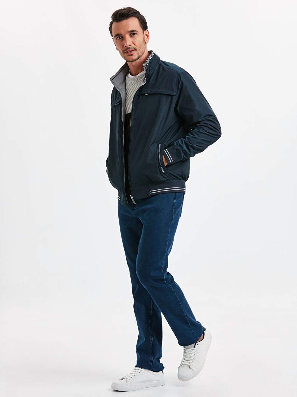 Пальто для чоловіків із звичайною посадкою та коміром-воронкою-4