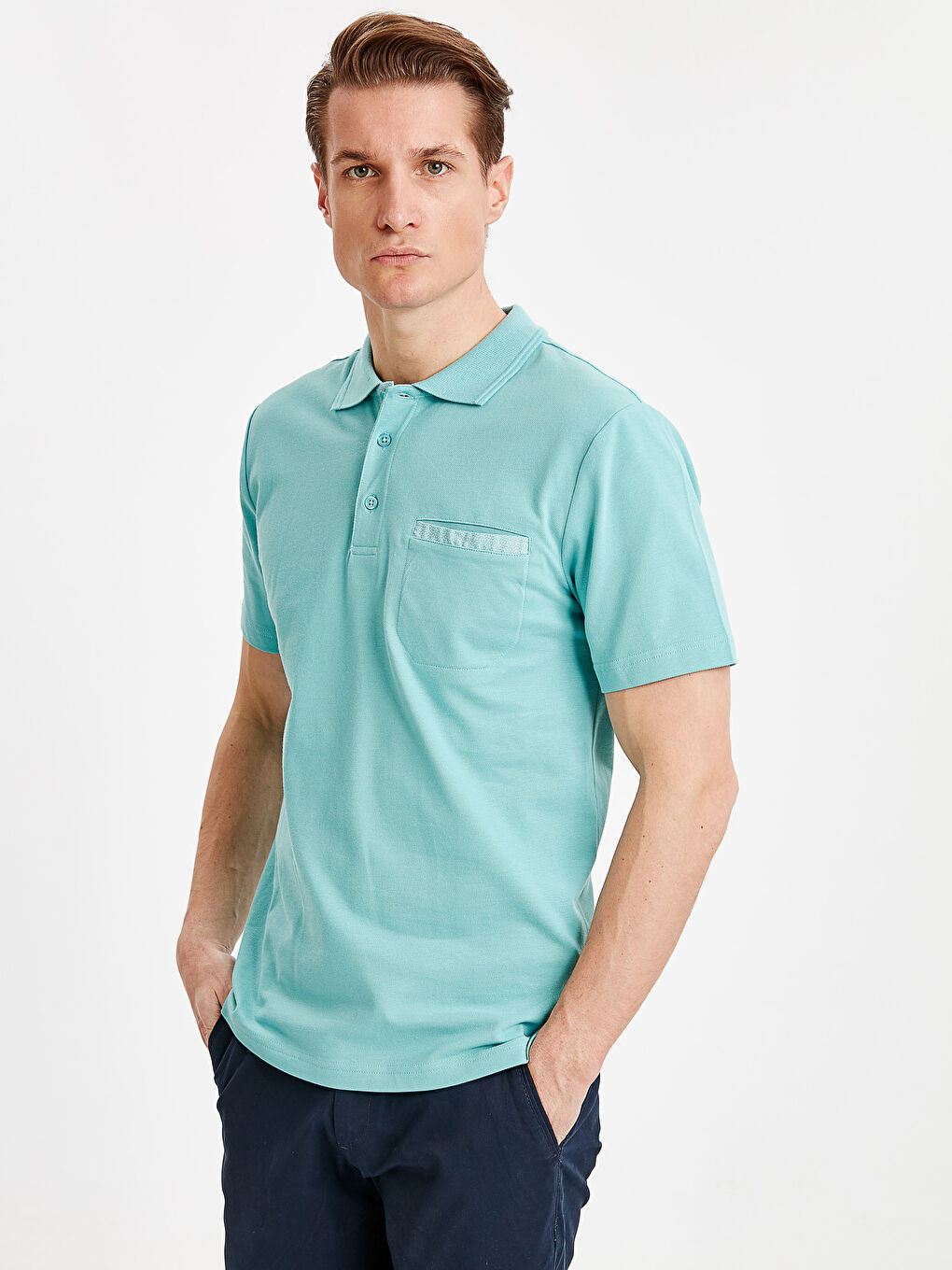 Мужчины Бирюзовый футболка-1