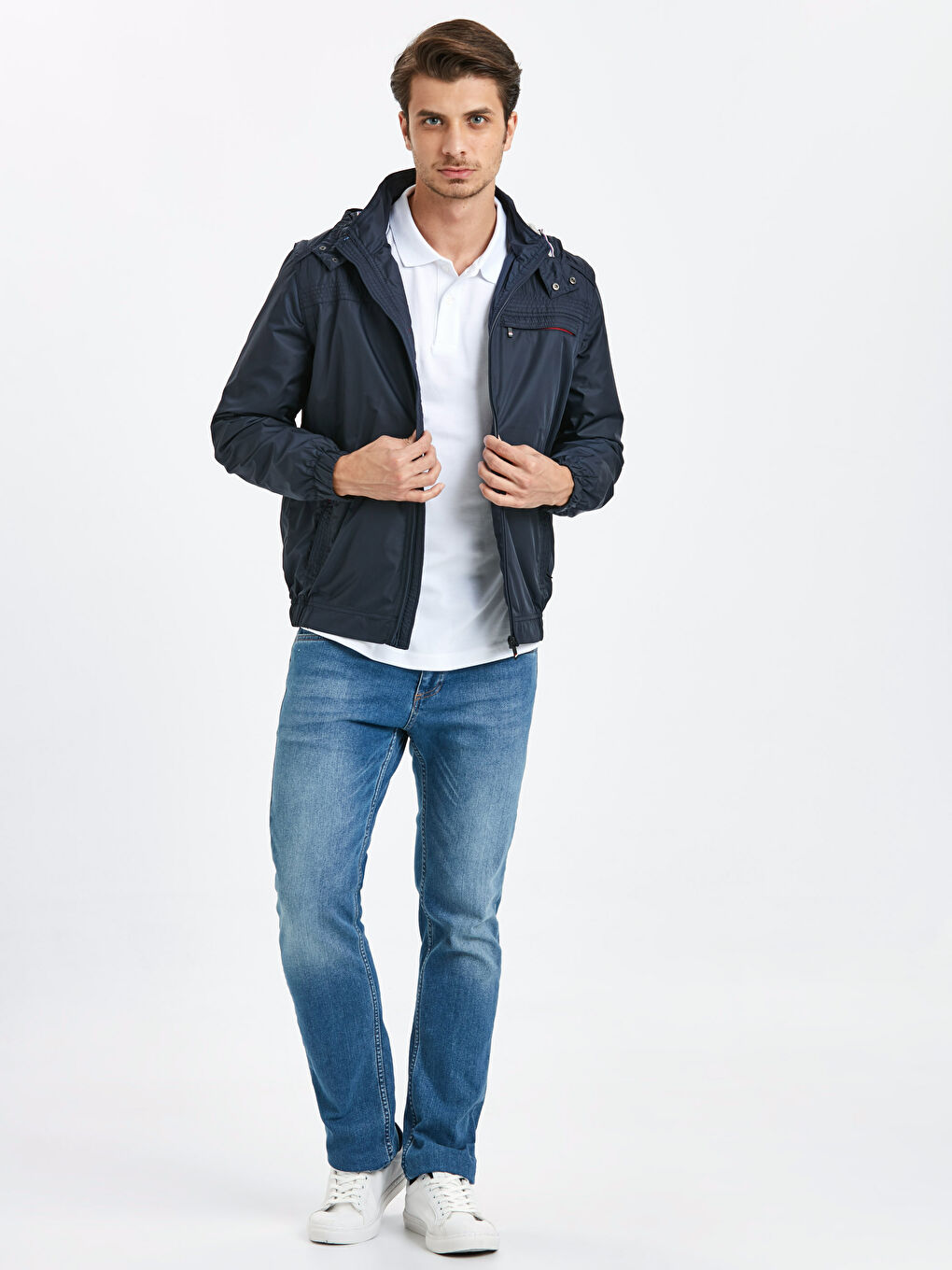 Чоловік ТЕМНО-СИНІЙ Пальто-5