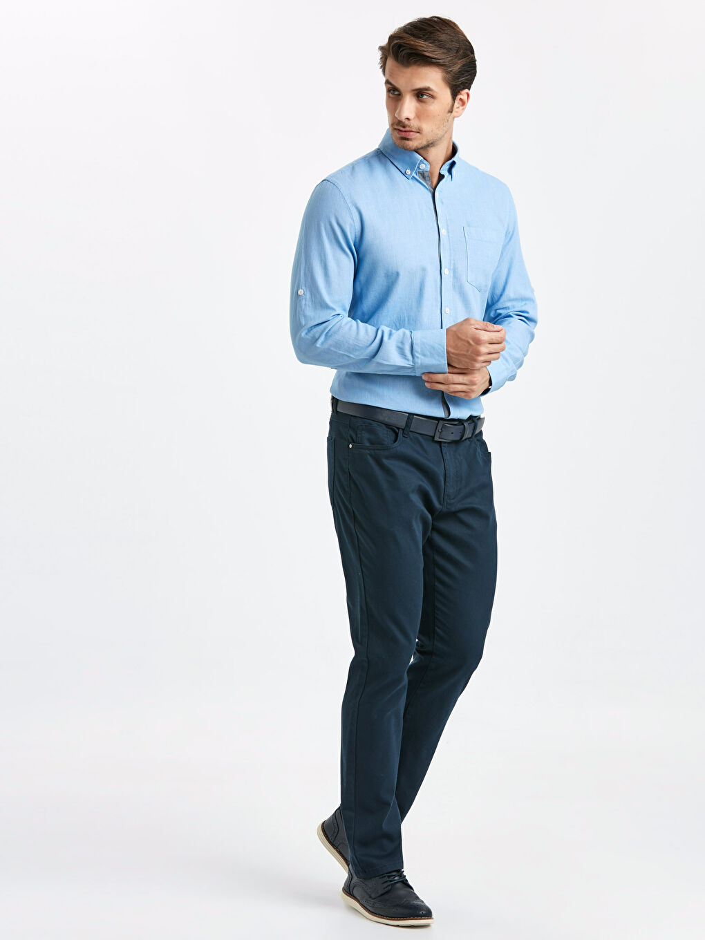 قميص أزرق فاتح رجال-2