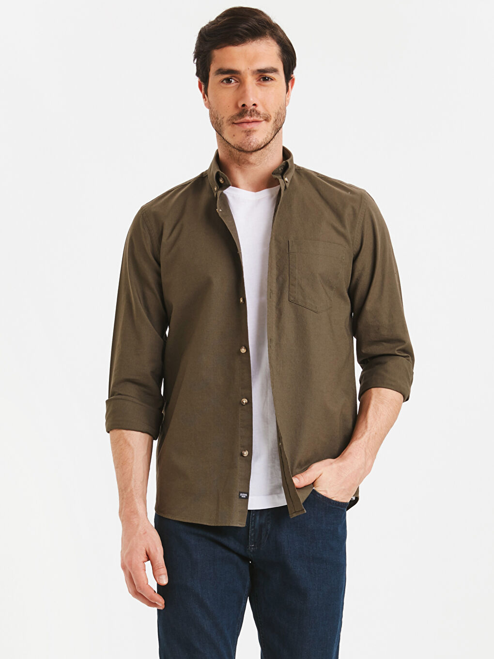 Chemise Oxford à Manches Longues Coupe Régulière