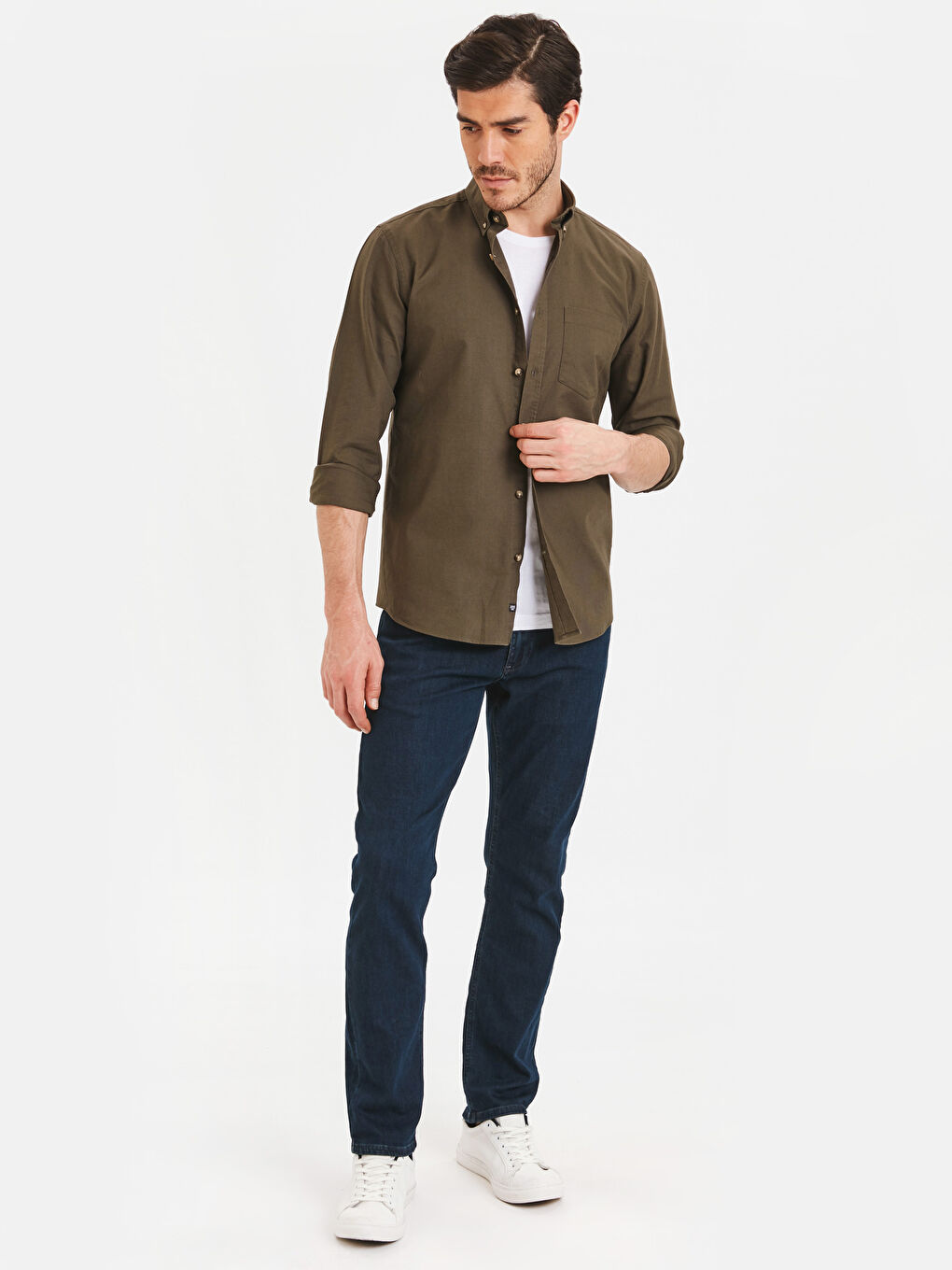 Chemise Oxford à Manches Longues Coupe Régulière-2