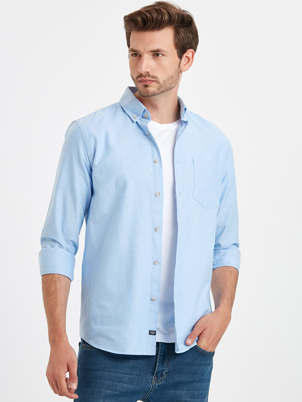 Chemise Oxford à Manches Longues Coupe Régulière
