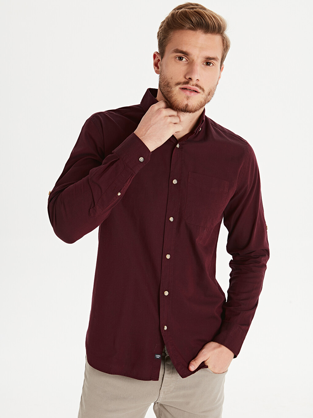 Regular Fit Long Sleeve Oxford Shirt-2