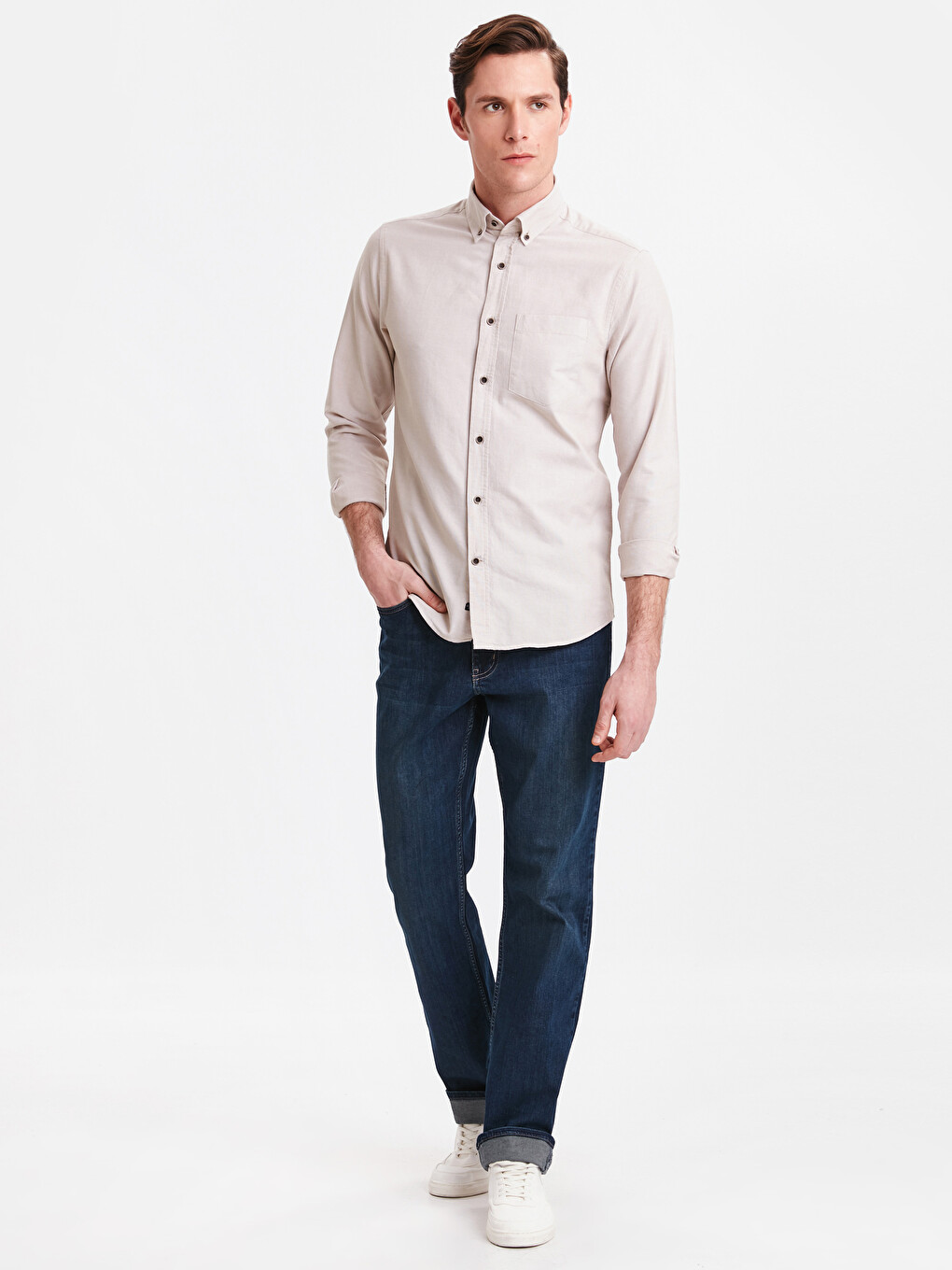 Regular Fit Long Sleeve Oxford Shirt-2
