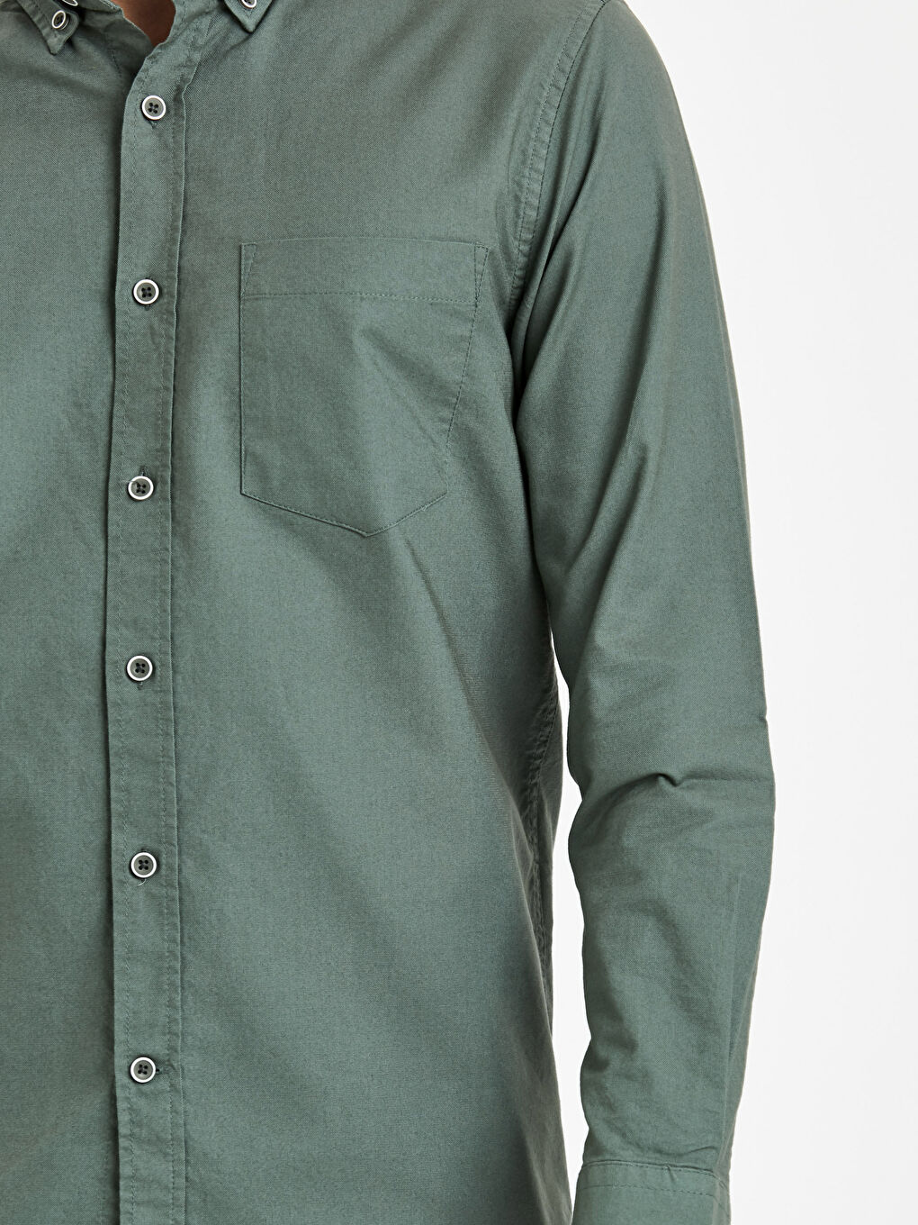 Сорочка звичайного крою з довгим рукавом з оксфордської тканини-3