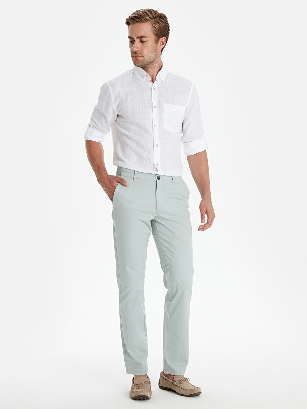 Açık Mavi Chino Pantolon