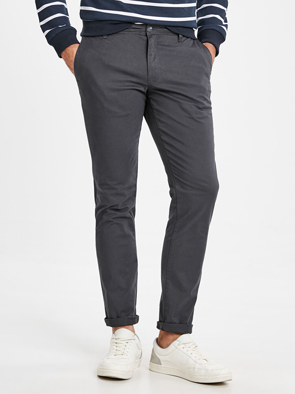 Man ANTHRACITE Chino Trousers-1