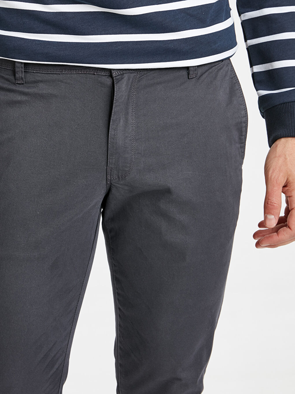 Man ANTHRACITE Chino Trousers-3