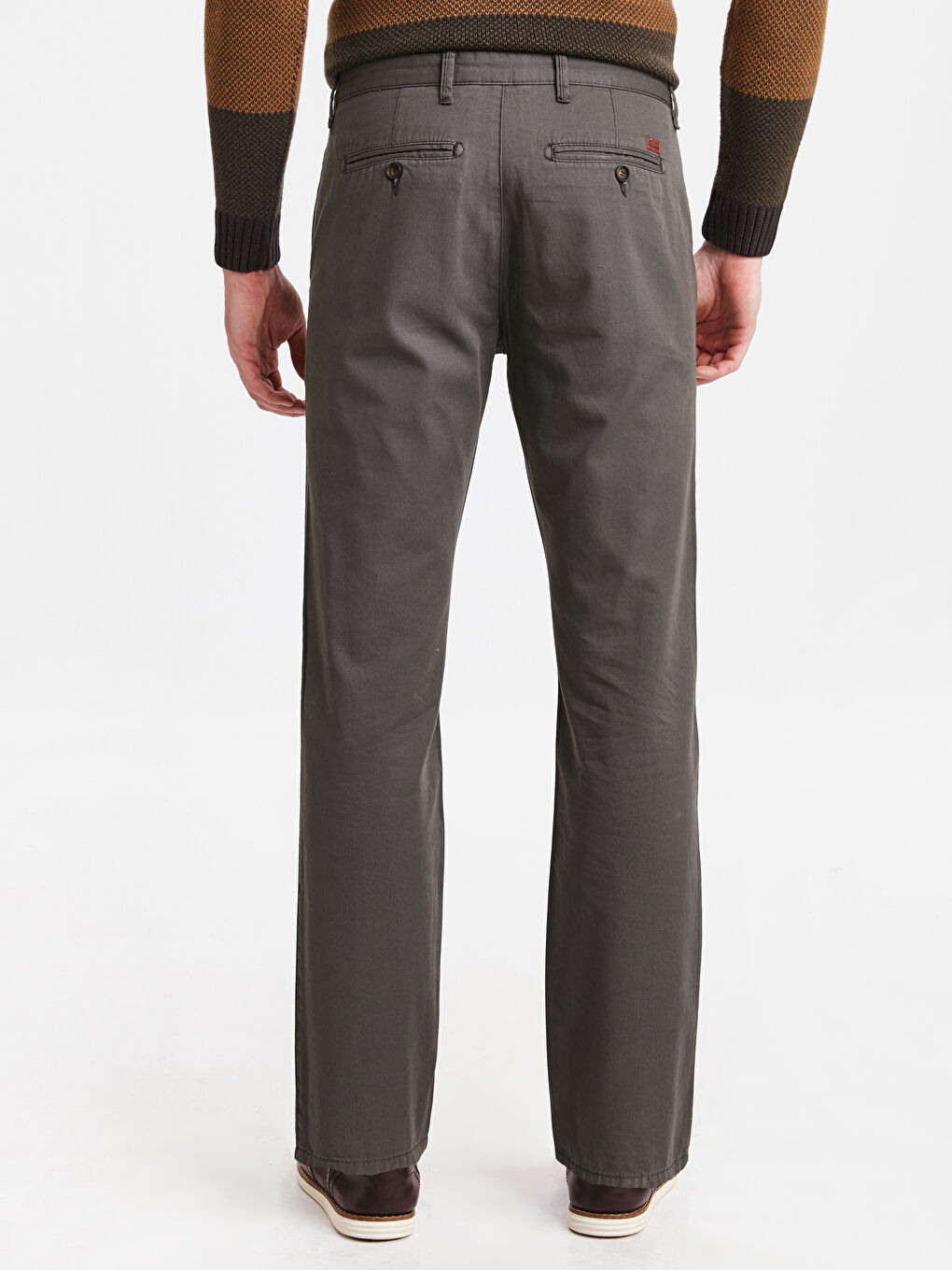 Haki Gabardin Erkek Chino Pantolon-2