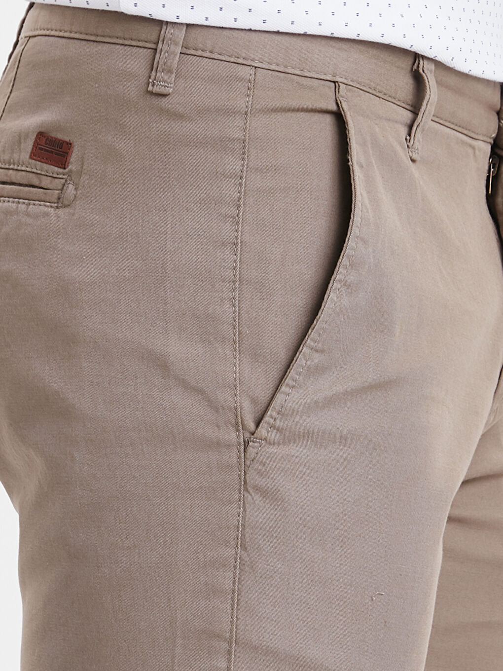 Bej Gabardin Erkek Chino Pantolon-3