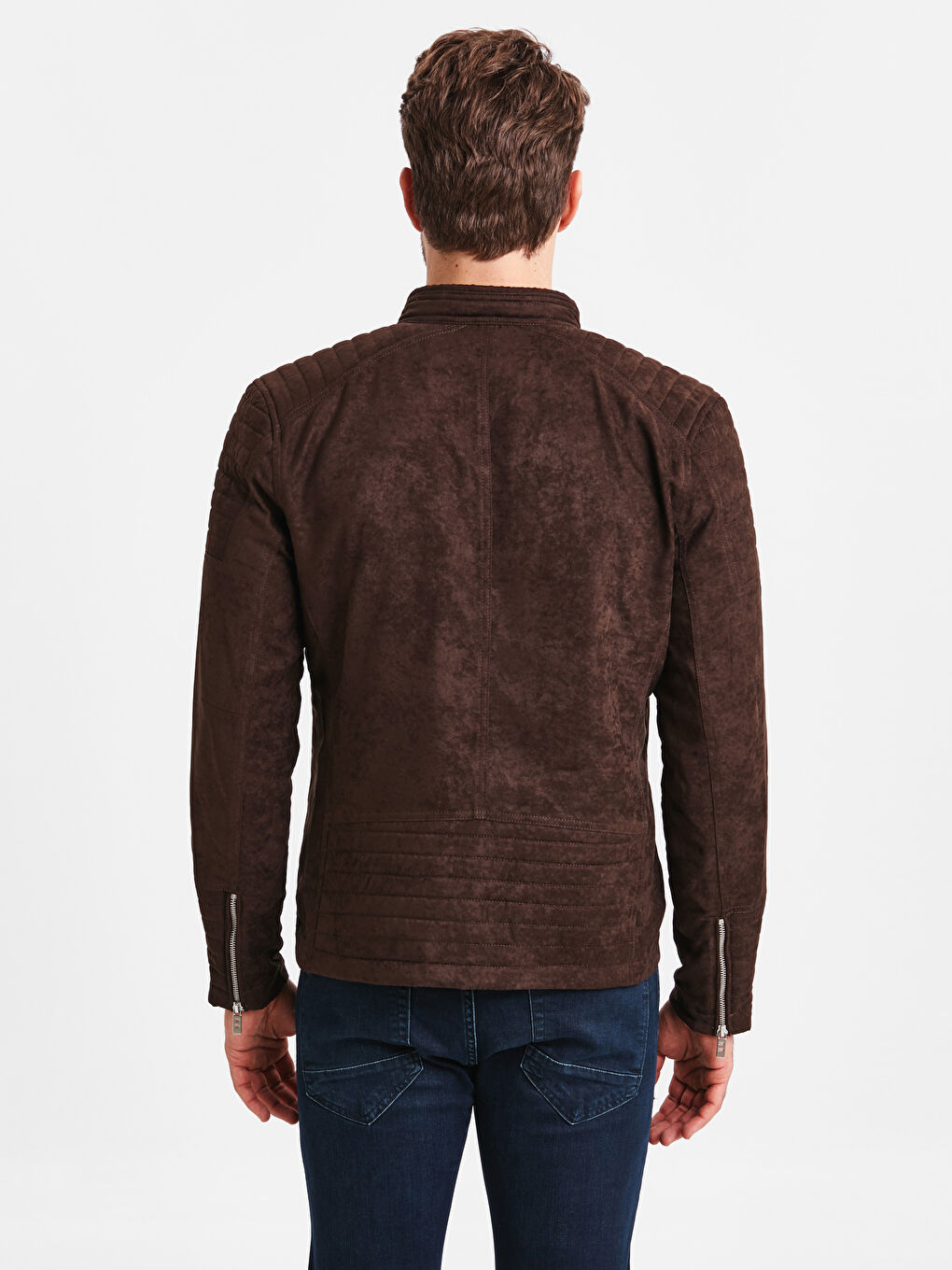 Kahverengi Deri Görünümlü Mont-2