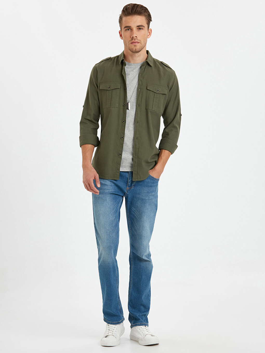 Man Khaki Shirt-2
