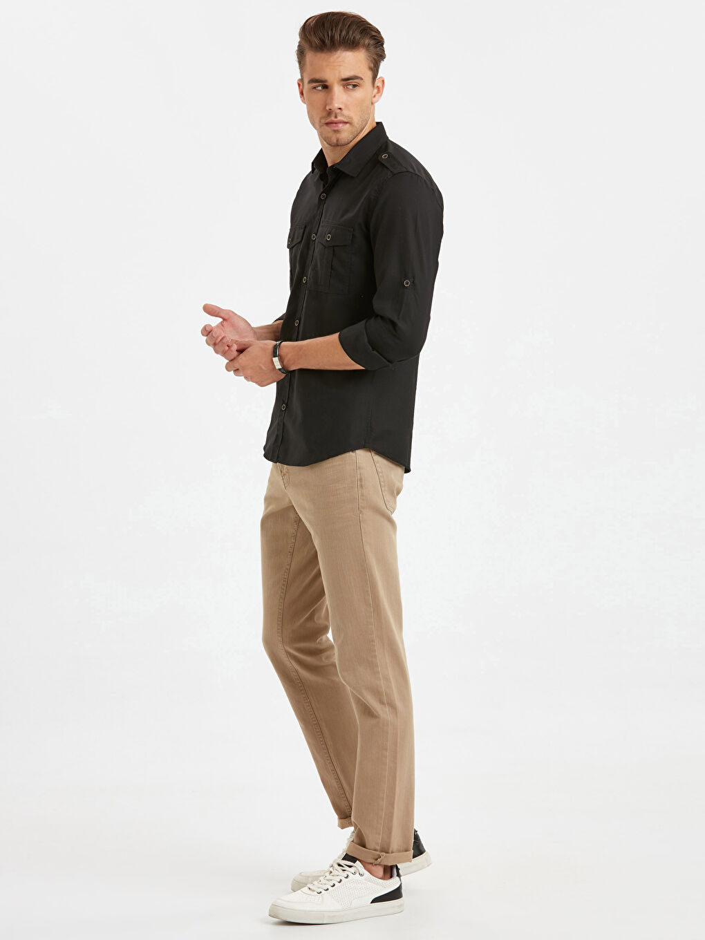 Чоловік ЧОРНИЙ Сорочка-2