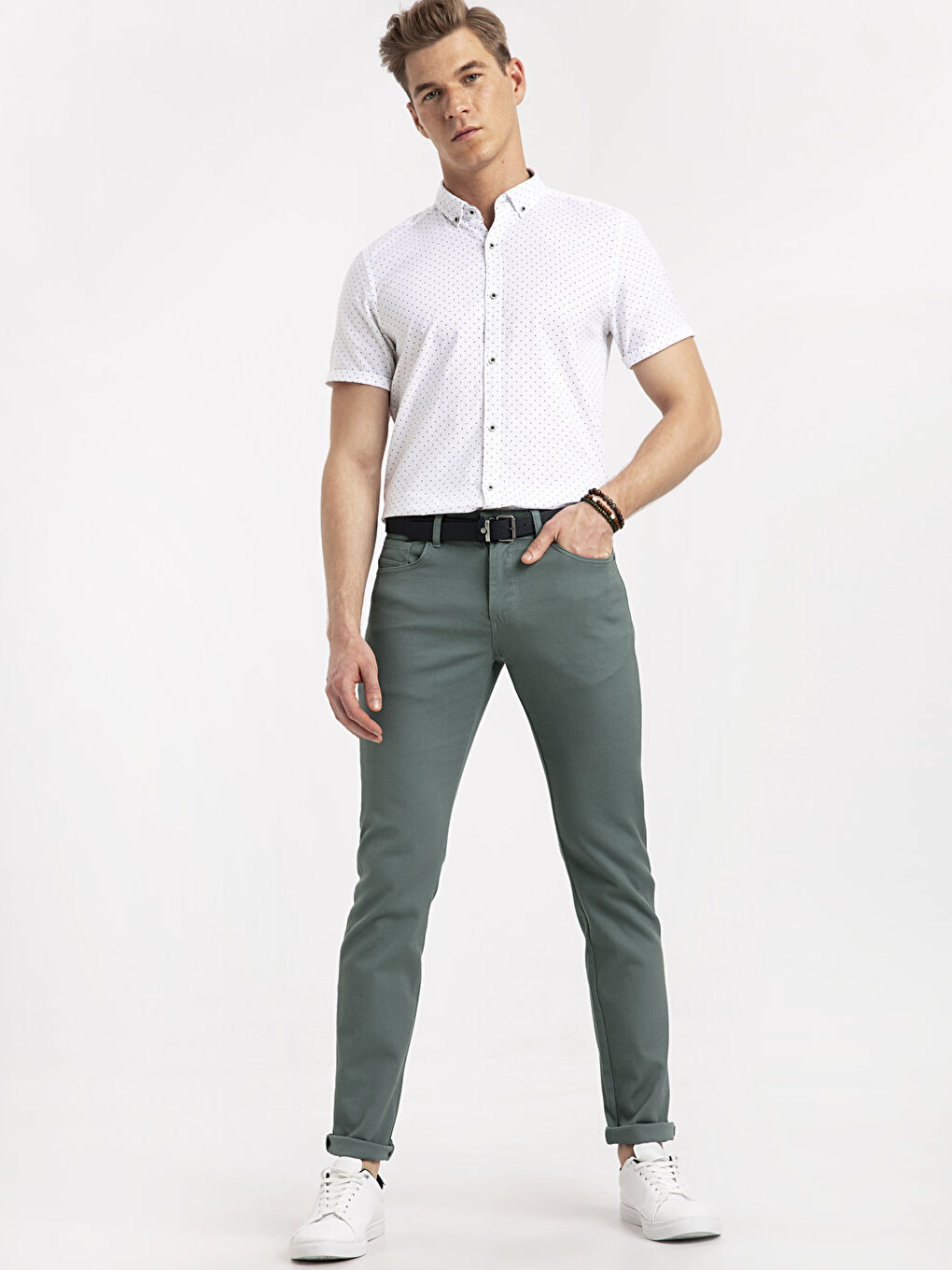 Puslu Yeşil Pantolon