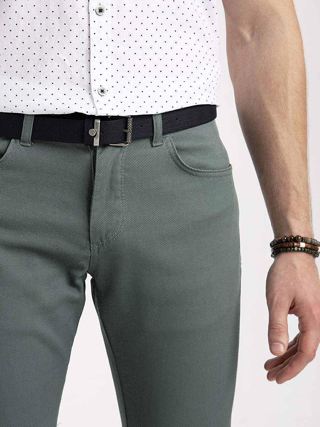 Puslu Yeşil Pantolon-3