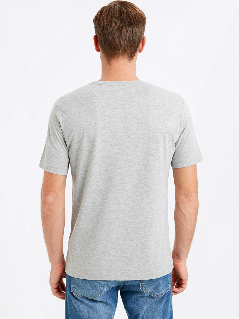 Мужчины Серый Футболка-1
