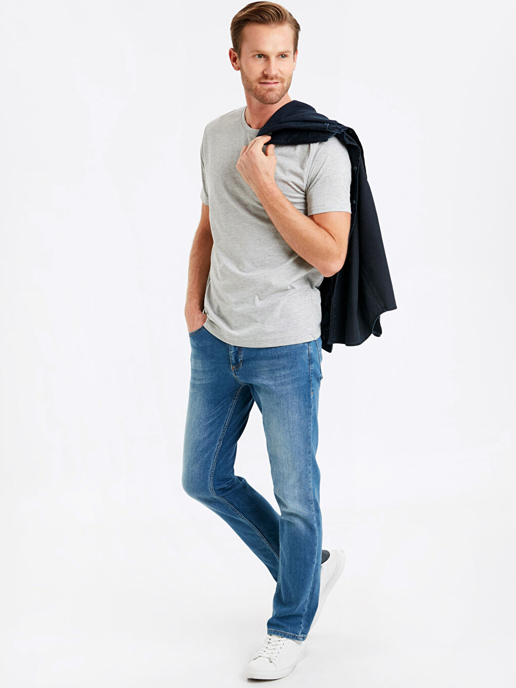 Мужчины Серый Футболка-2