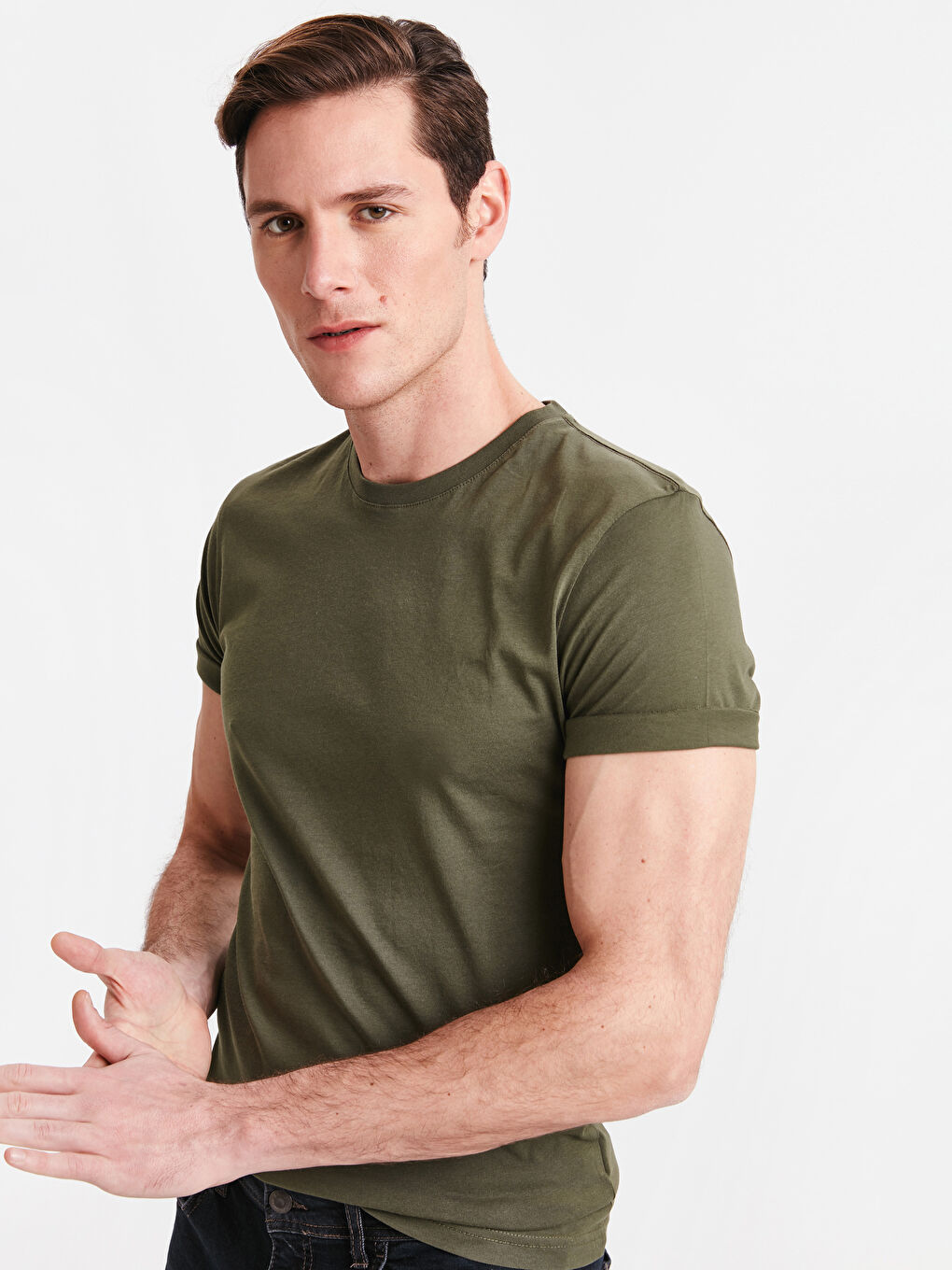 Мужчины Хаки футболка