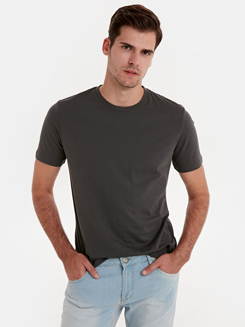 تي شيرت رمادى مختلف الدرجات رجال-1