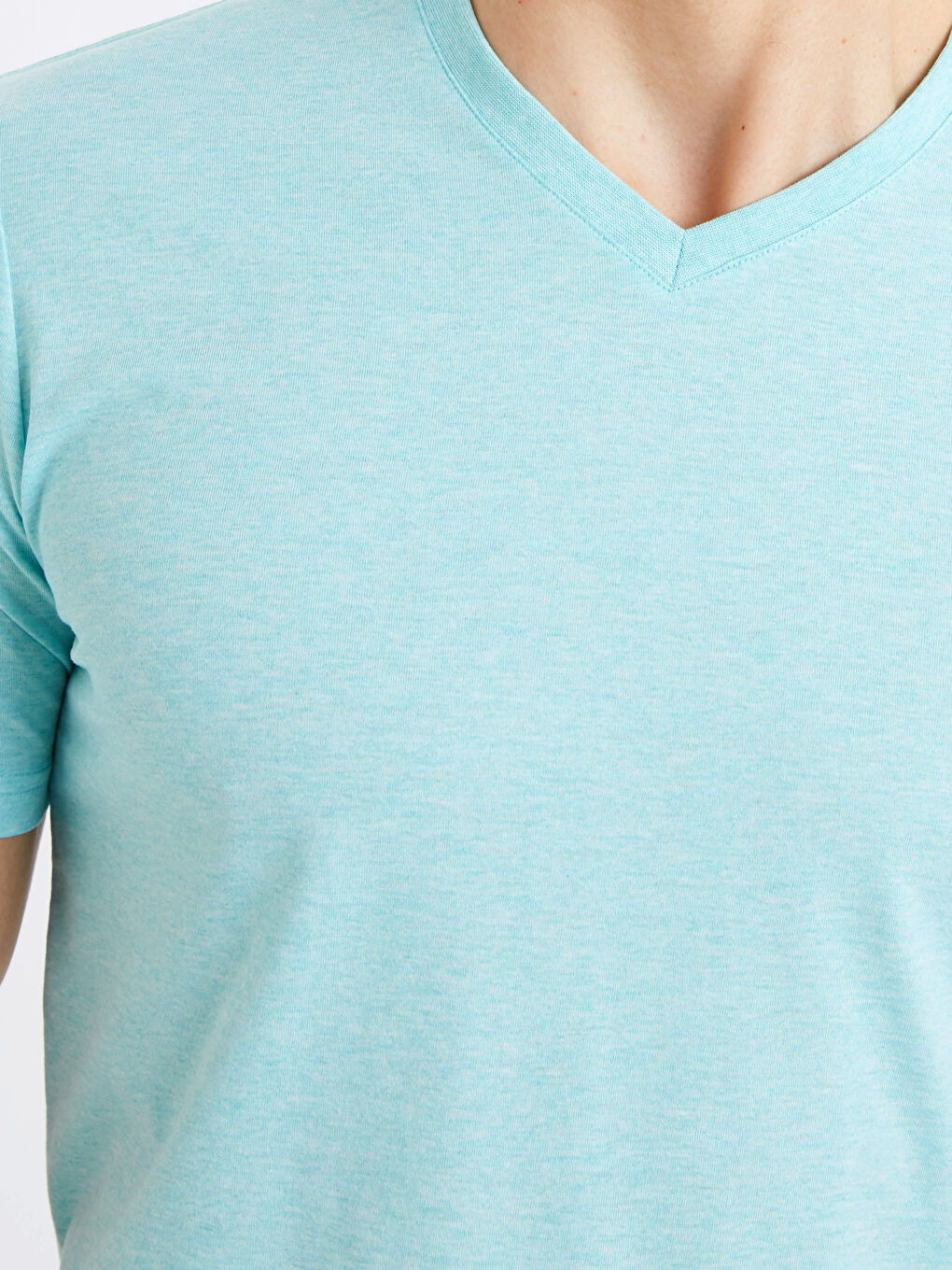 V-Neck Basic Combed Cotton Men's T-Shirt-3