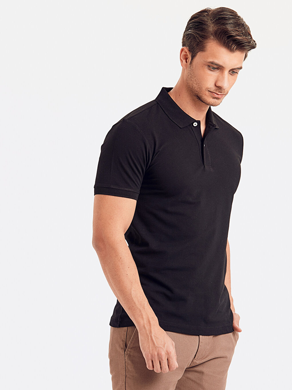 Siyah Pike Erkek Tişört