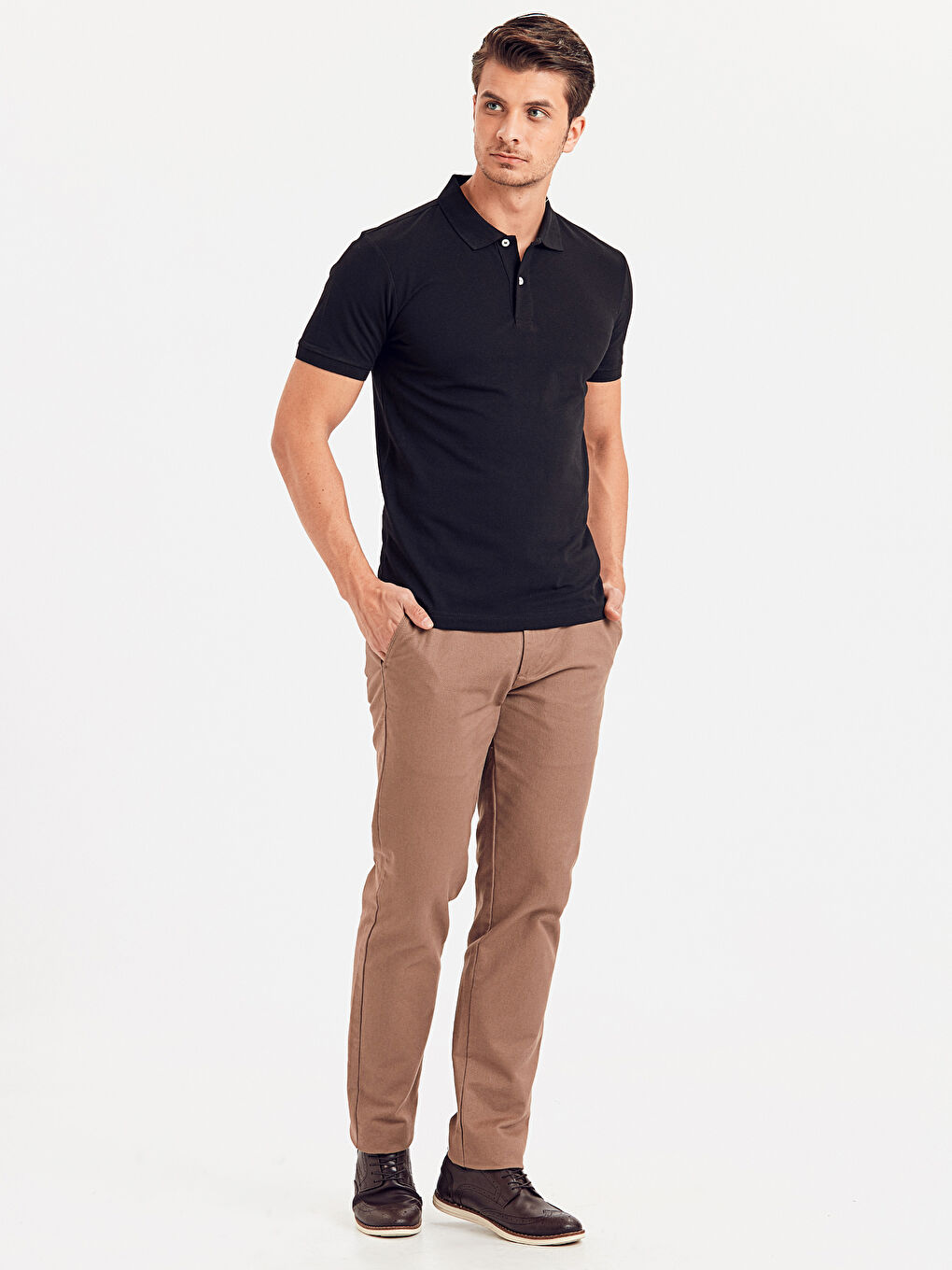 Siyah Pike Erkek Tişört-2