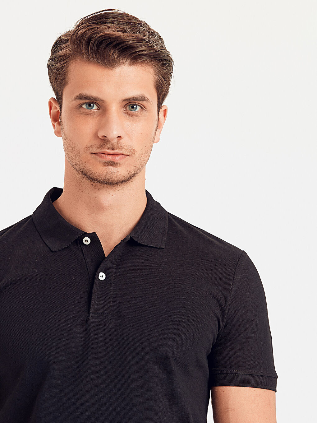 Siyah Pike Erkek Tişört-3