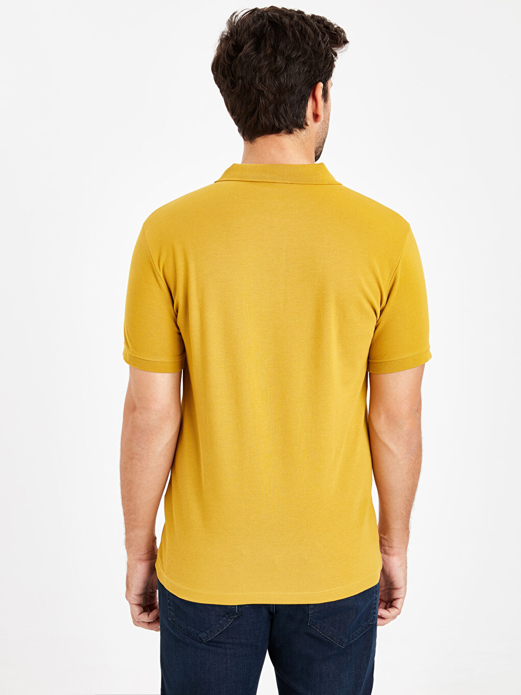 Yeşil Polo Yaka Kısa Kollu Pike Erkek Tişört-2