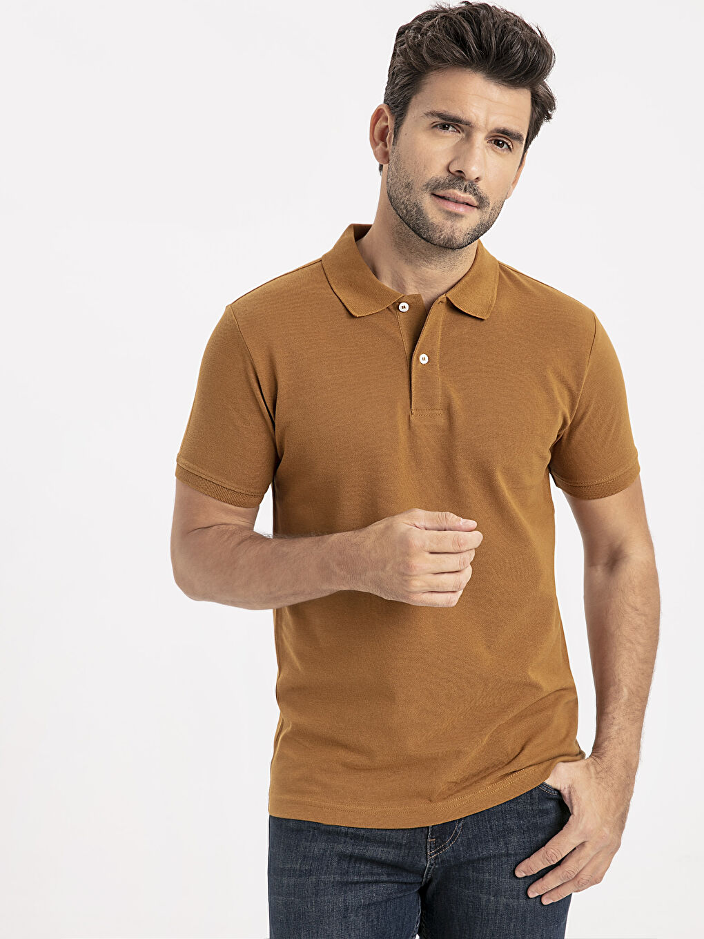 Kahverengi Pike Erkek Tişört