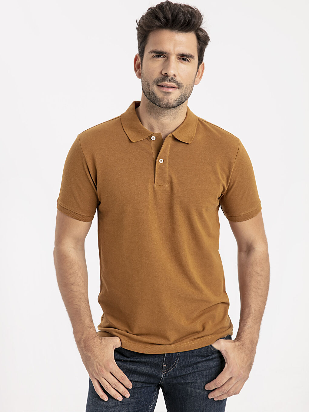 Kahverengi Pike Erkek Tişört-1