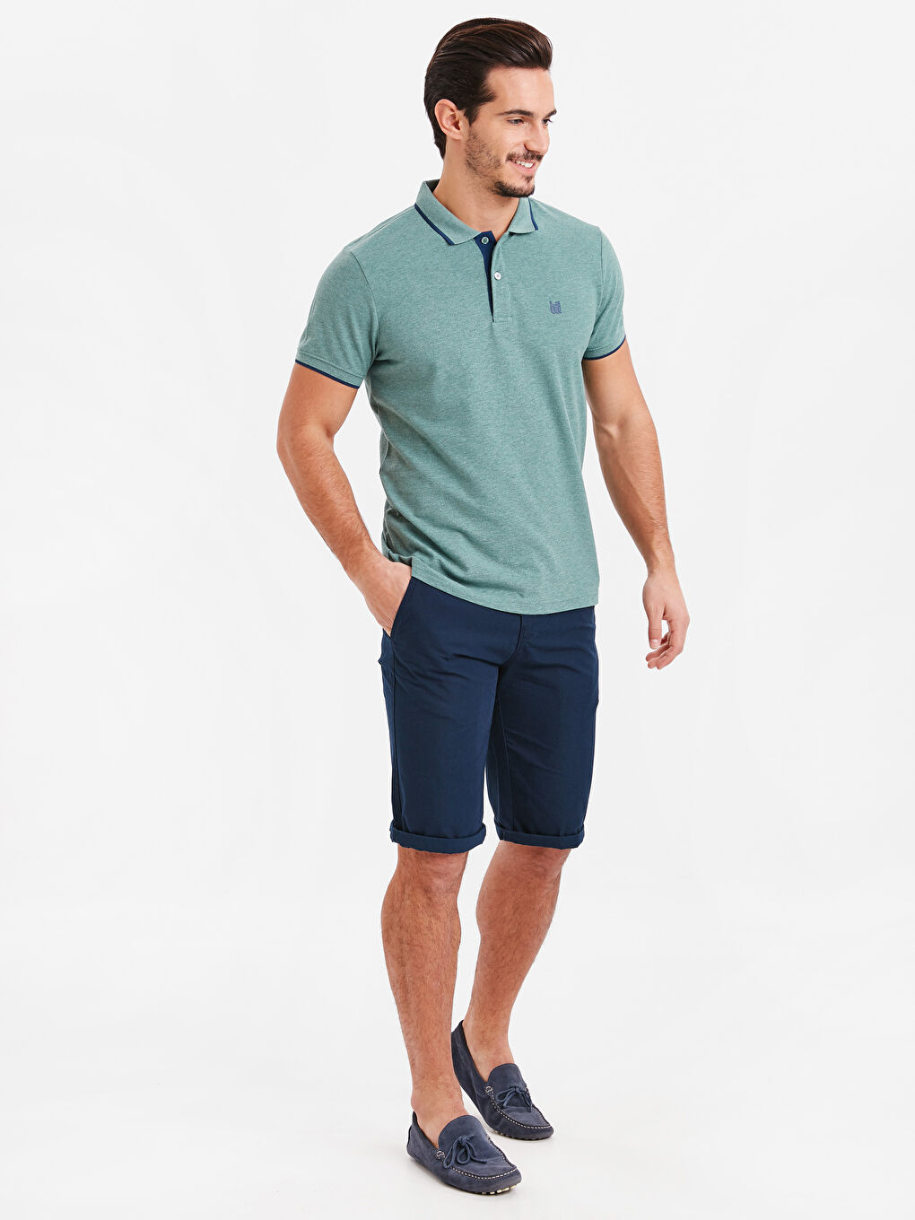 Yeşil Melanj Tişört-2