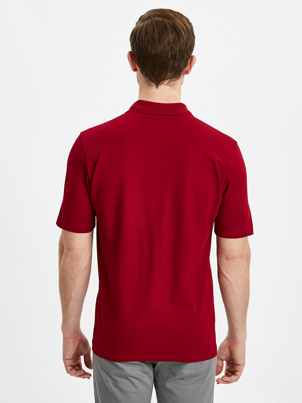 Printed Polo Neck Short Sleeve Pique T-shirt-1