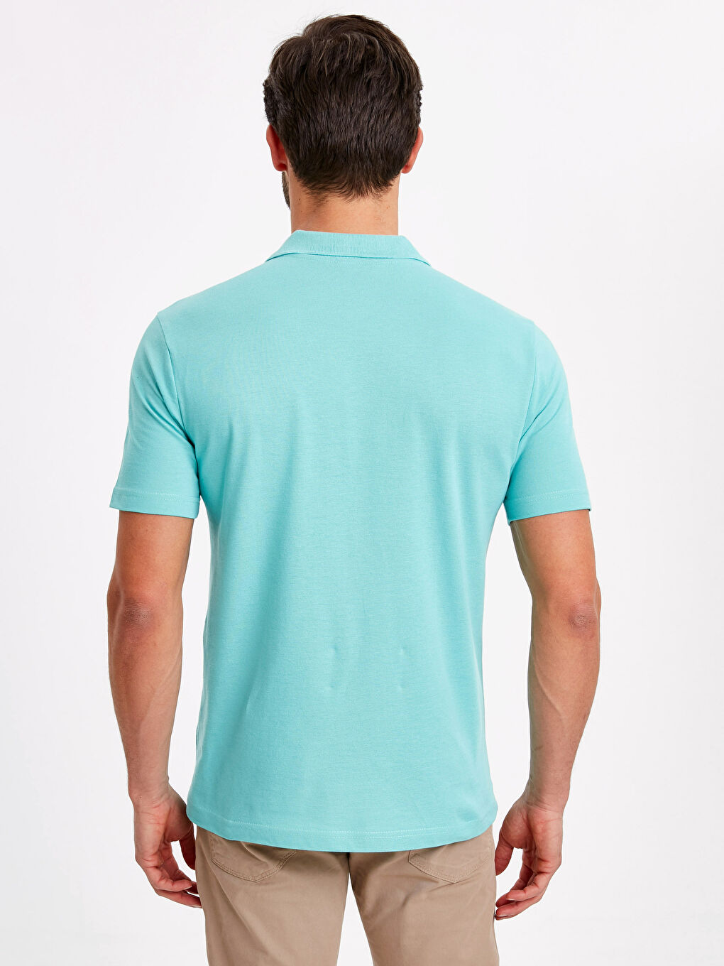 Printed Polo Neck Short Sleeve Pique T-Shirt-1