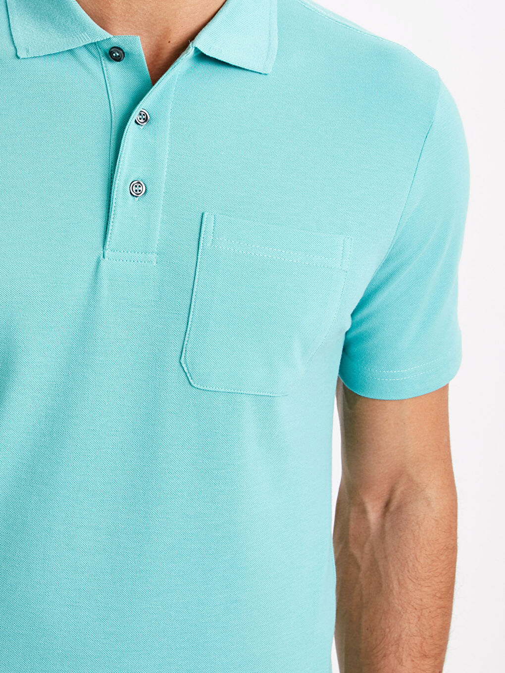 Printed Polo Neck Short Sleeve Pique T-Shirt-3