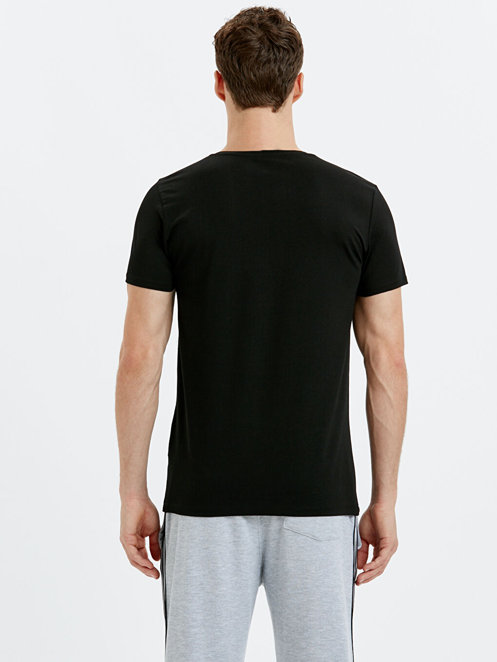 Crew Neck Short Sleeve Cotton T-Shirt-1