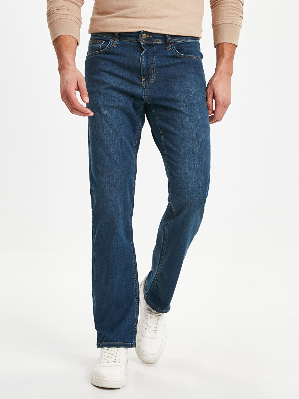 Orta İndigo Rodeo Jean Pantolon-1