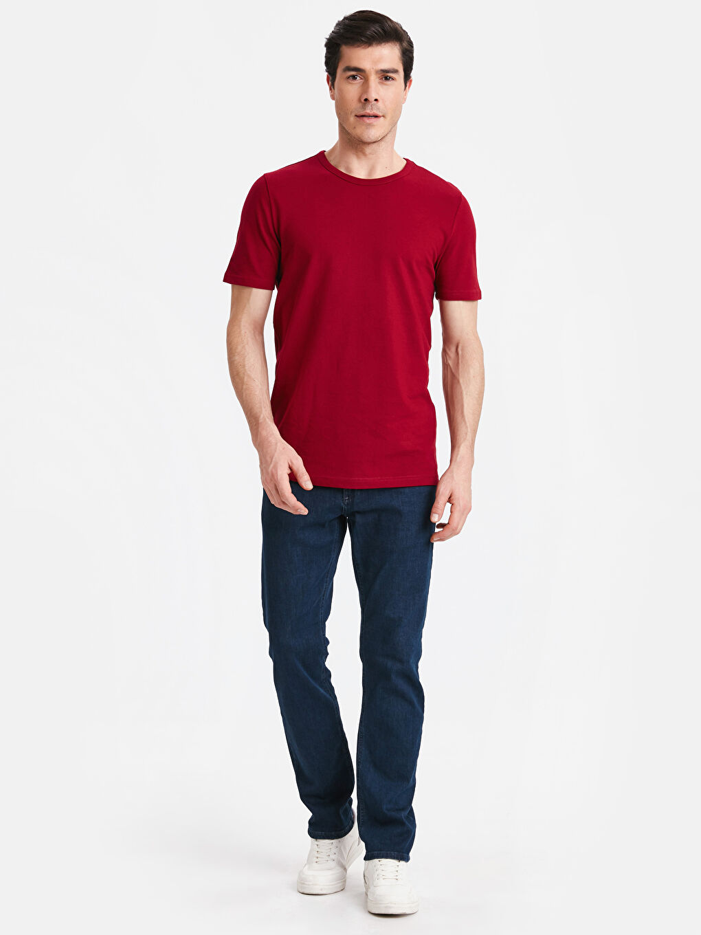 Хлопковая футболка с короткими рукавами и круглым вырезом-2