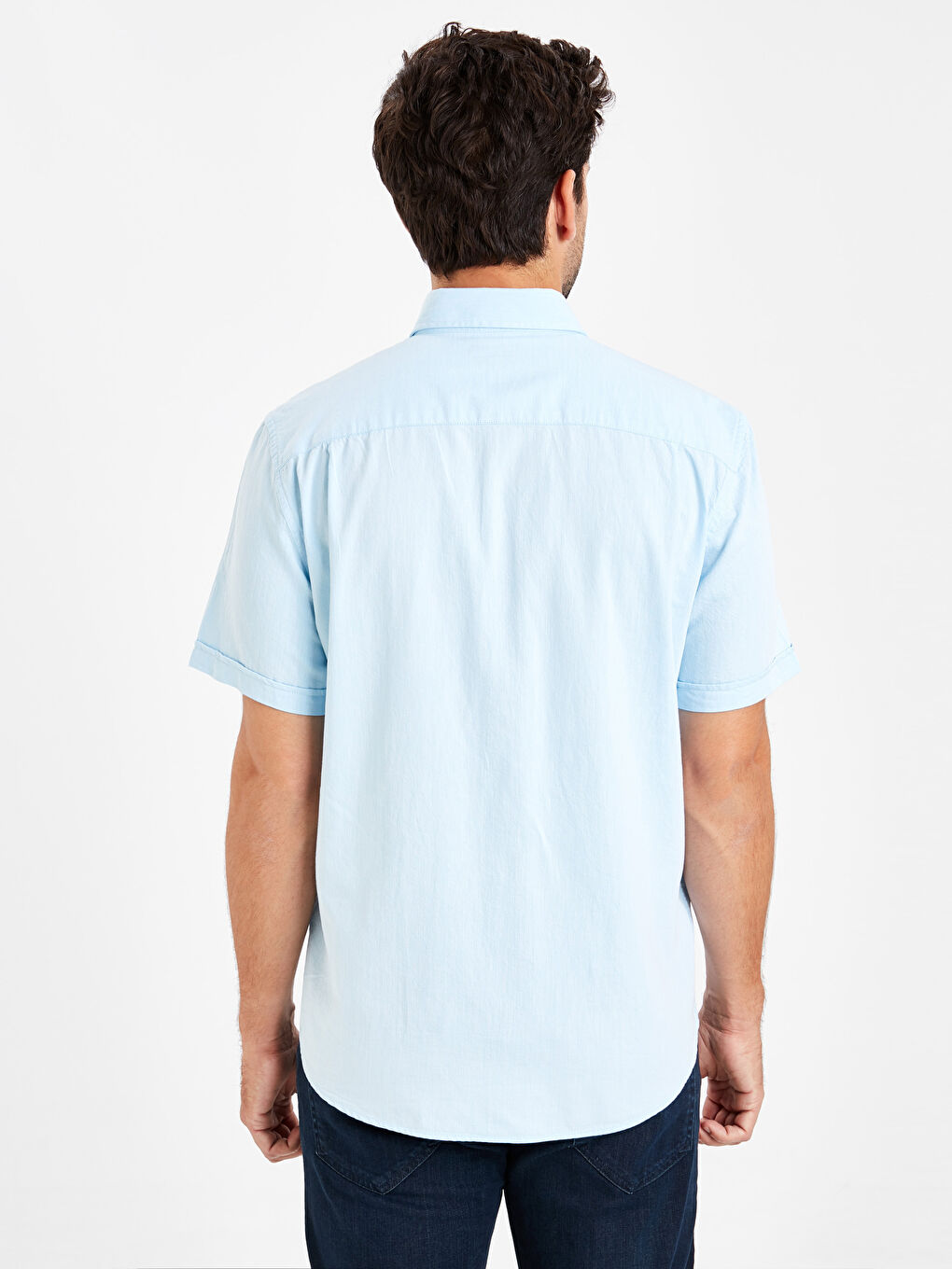Regular Fit Short Sleeve Gabardine Shirt-2