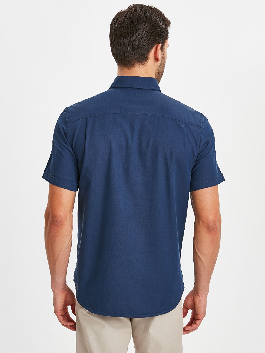 Regular Fit Short Sleeve Gabardine Shirt-1