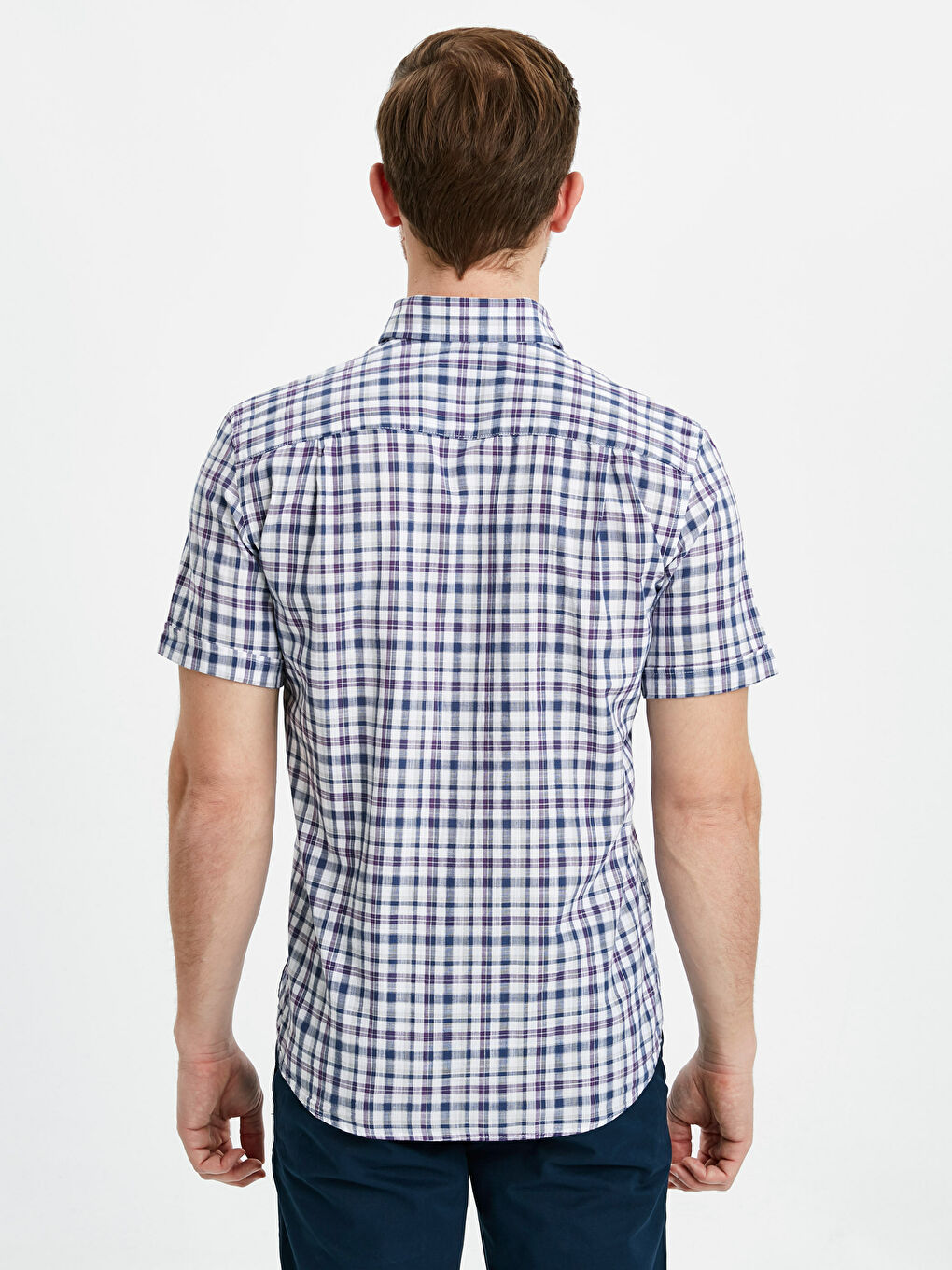 Lila Ekoseli Gömlek-1