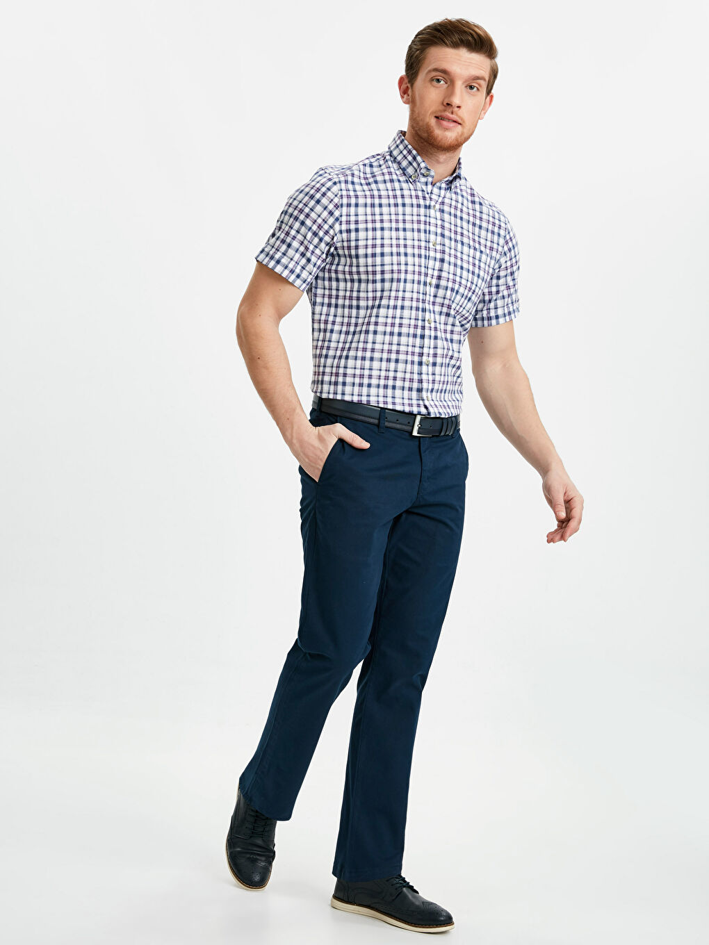 Lila Ekoseli Gömlek-2