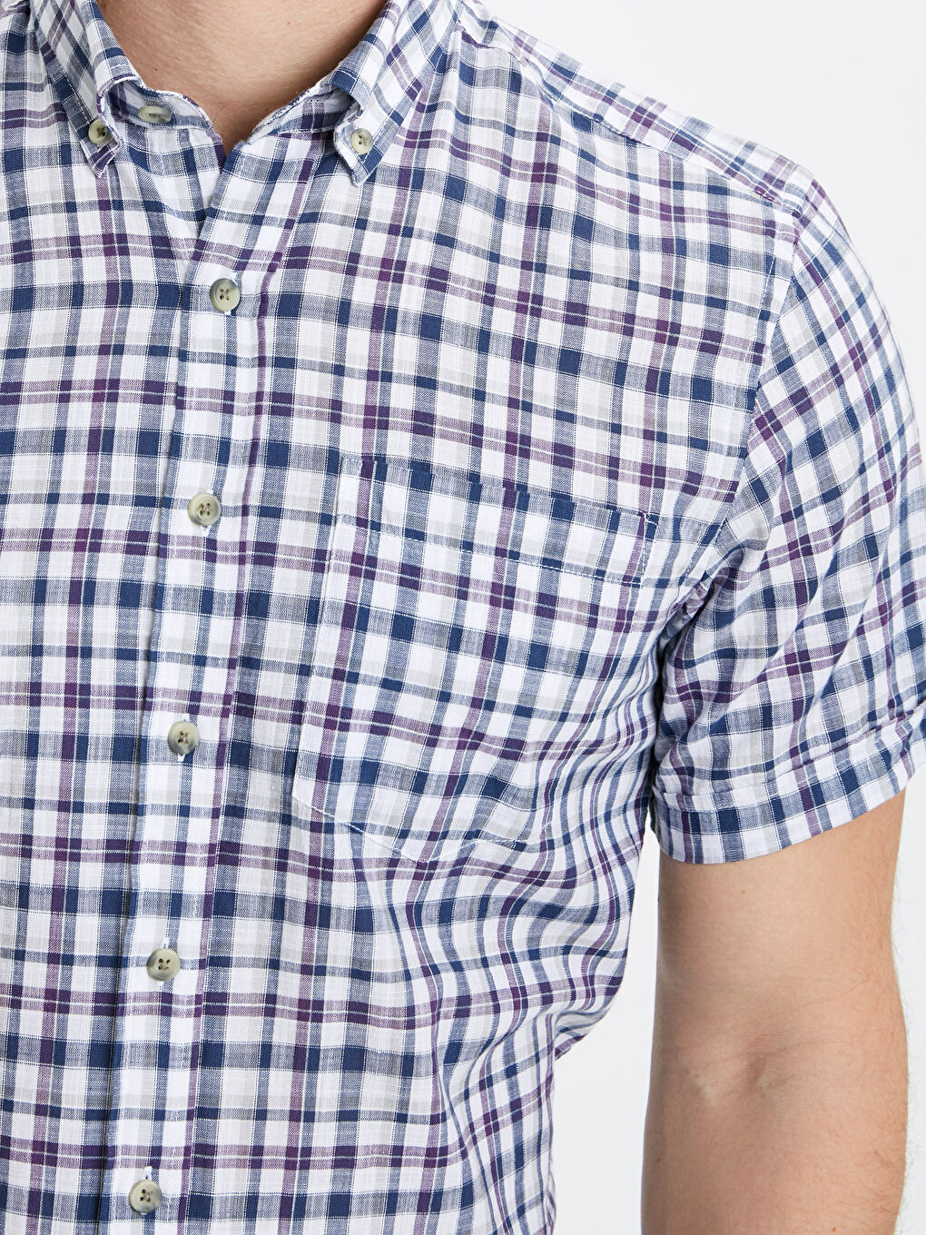 Lila Ekoseli Gömlek-3