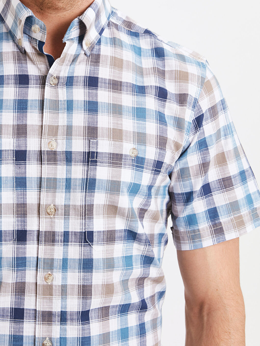 Мужчины Бежевый Рубашка-3