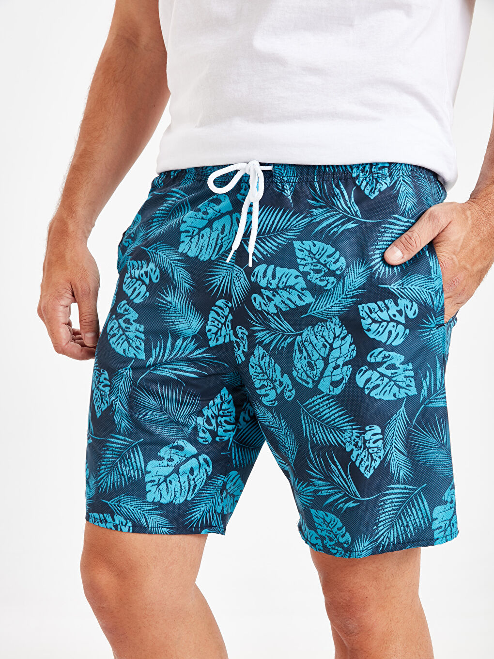 Standard Fit Knee-Length Printed Swim Trunk-2
