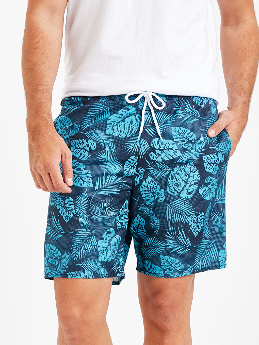 Standard Fit Knee-Length Printed Swim Trunk-3