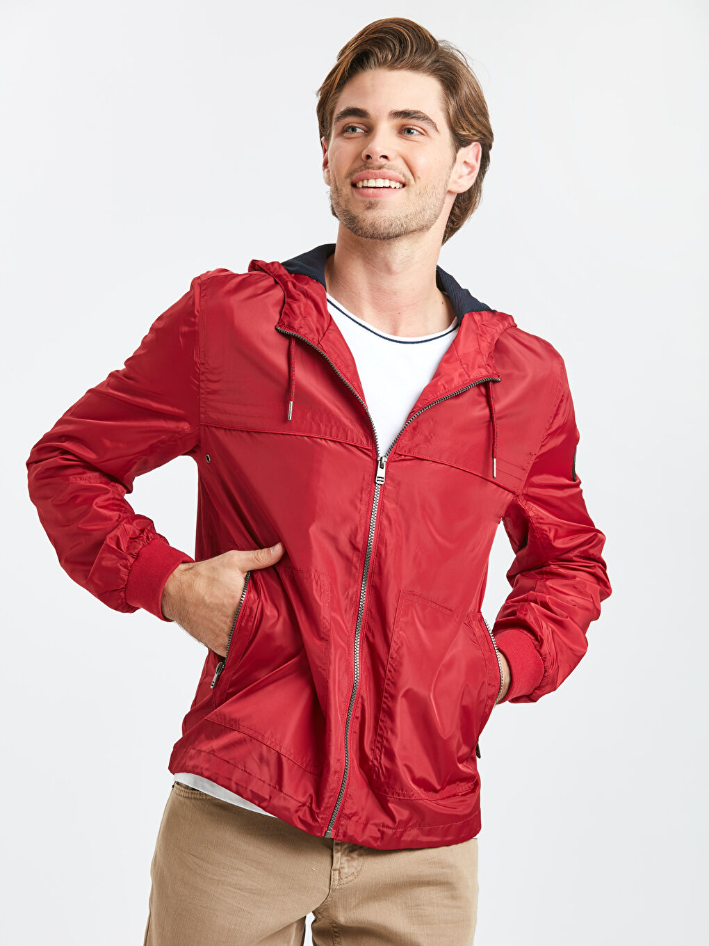 LCW Casual Lightweight Short Coat with Hood -9S3099Z8-HLG